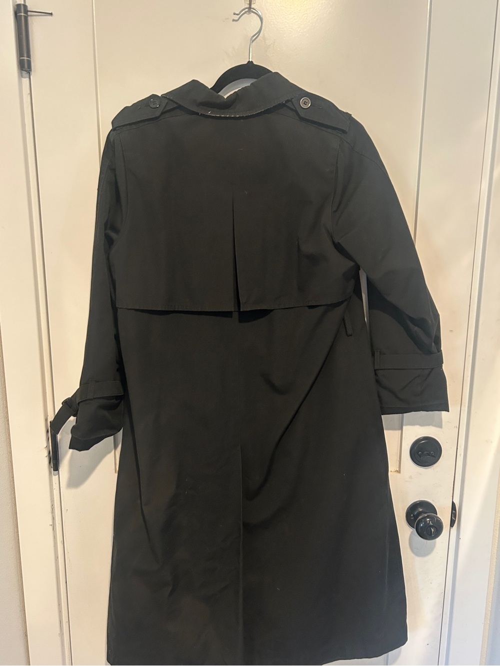 Vintage London Fog Double Breasted Trench Coat Black Womens 8P - Picture 2 of 7